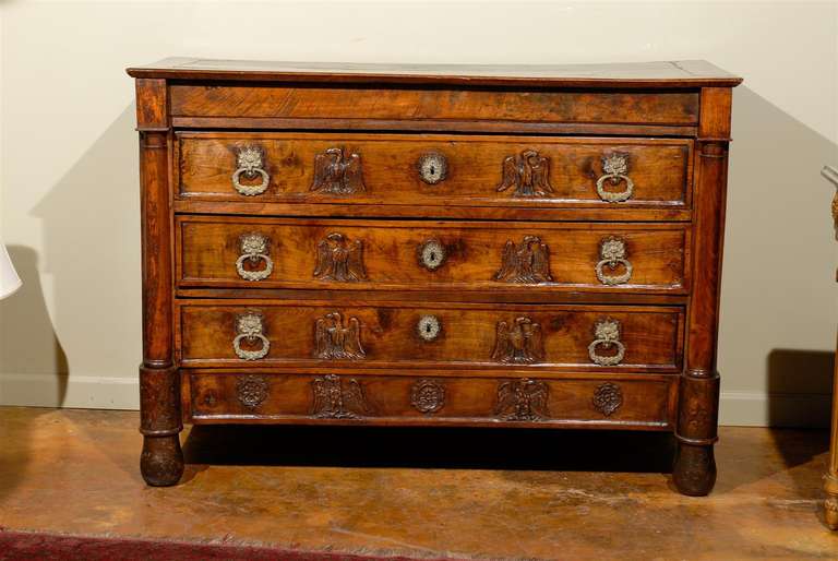 Neoclassical Provincial Carved Walnut Commode 5