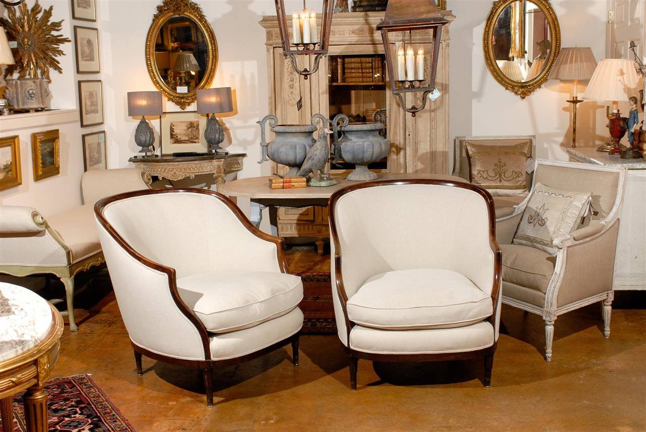 19th Century Pair of French Bergere Chairs