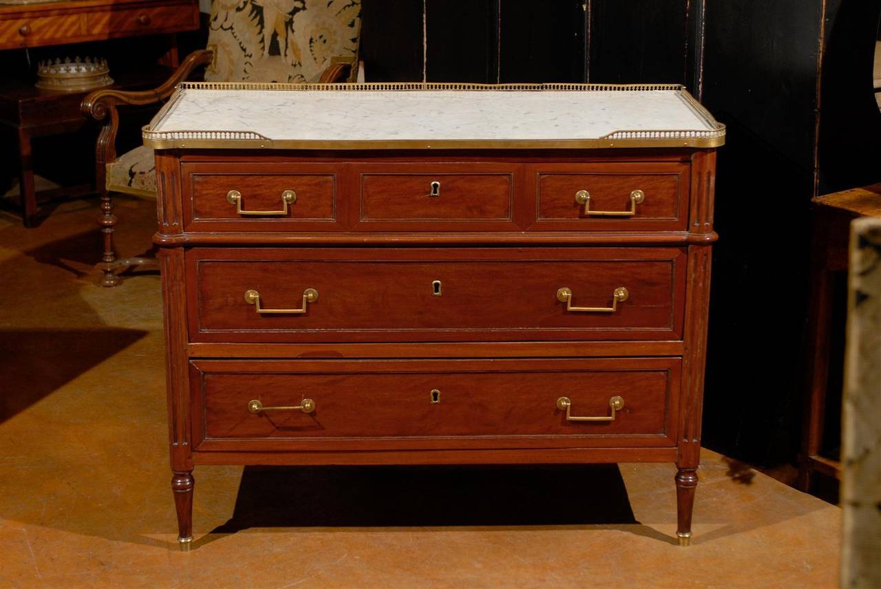 19th Century Louis XVI Style Marble Top Commode 5
