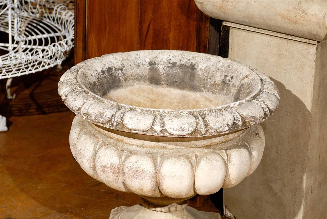 Pair of Large Stone Urns 2