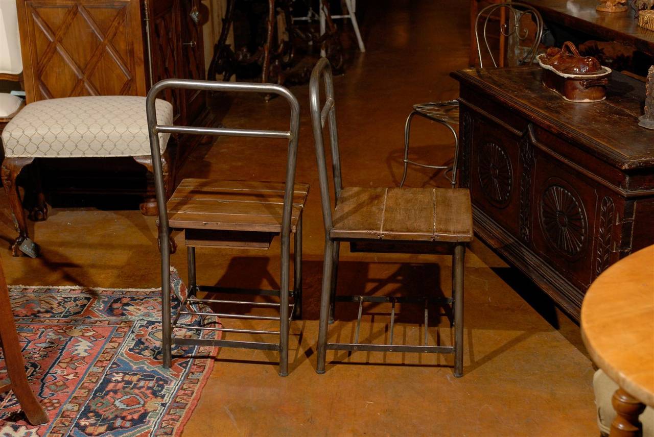 Pair of French Industrial Chairs 6