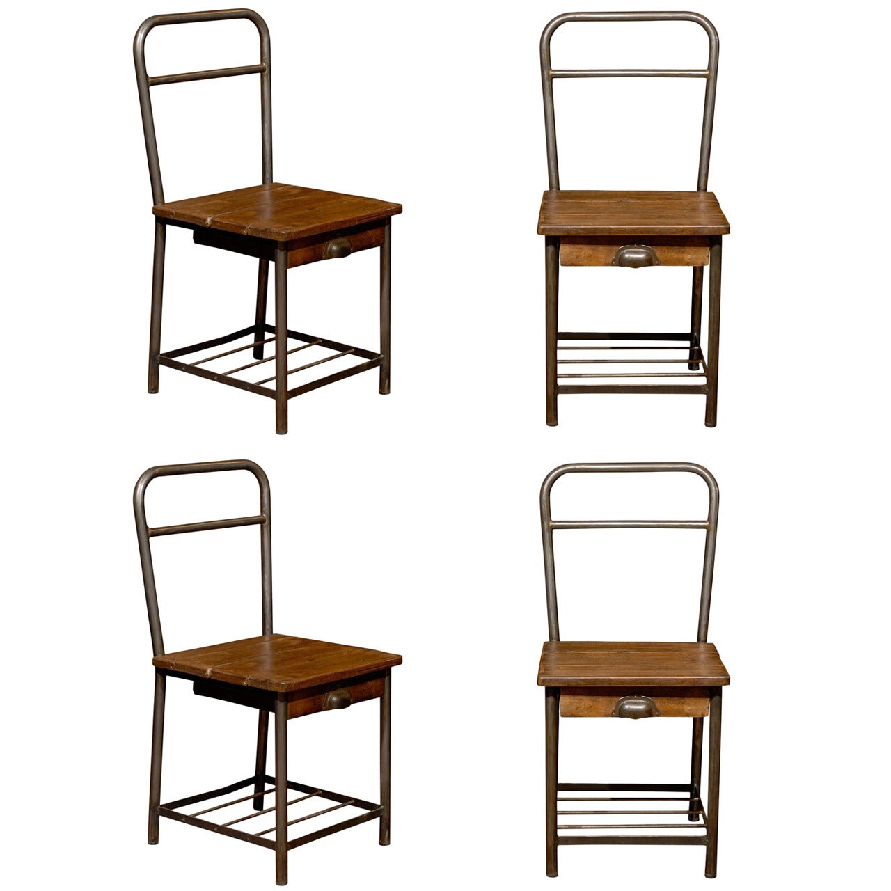 Pair of French Industrial Chairs