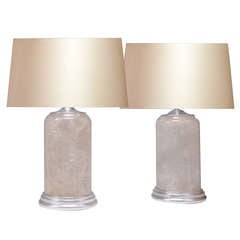 A Pair Of Rock Crystal Lamps