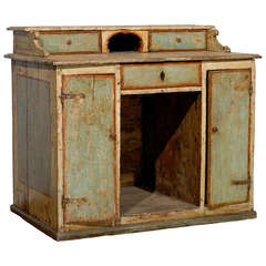 18th Century Italian Paint Decorated Knee Hole Desk 8
