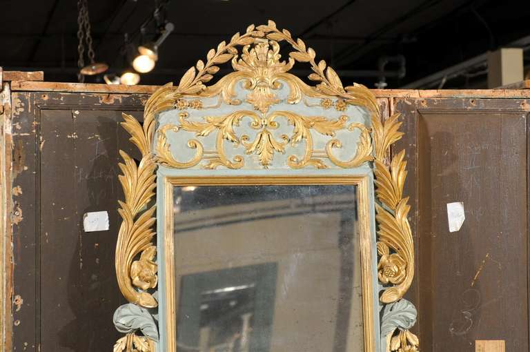 18th Century and Earlier Italian Gilt and Painted Mirror