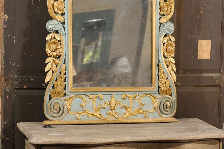 Italian Gilt and Painted Mirror 1