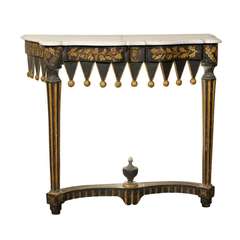 French Marble Top-Painted Console French Marble Top-Painted Console