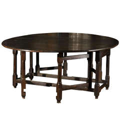 Early English Black Oak Dining Table