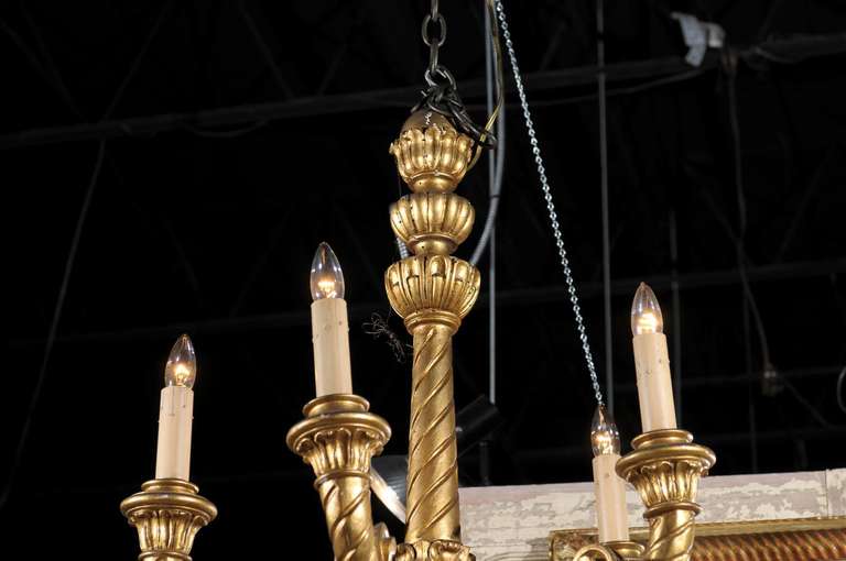 19th Century Five Light Gilt French Chandelier