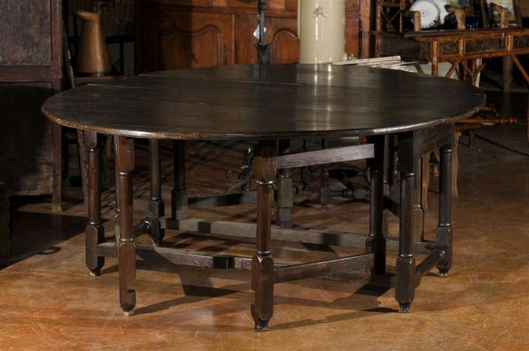 Early English Black Oak Dining Table