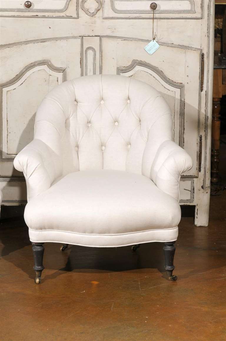 19th Century Pair of Tufted Chairs