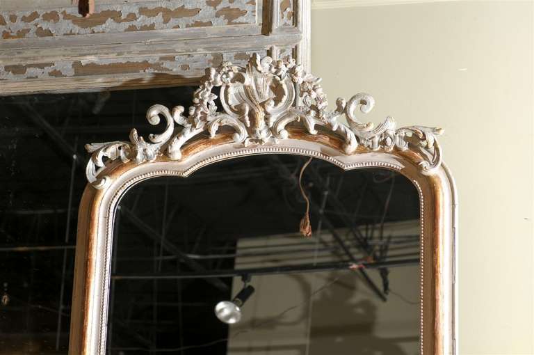 French Painted and Carved Framed Mirror 1