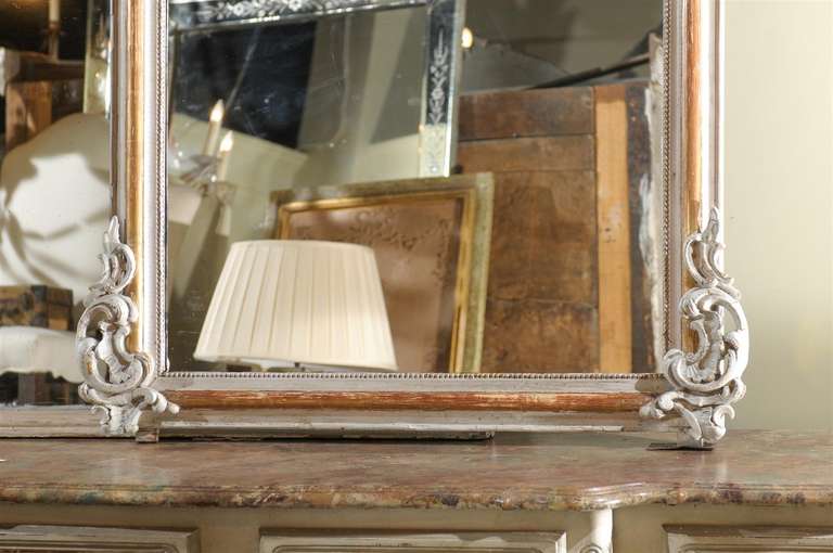 French Painted and Carved Framed Mirror 2