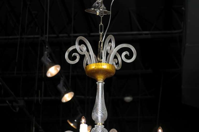 Murano Glass Chandelier with Six Lights 1