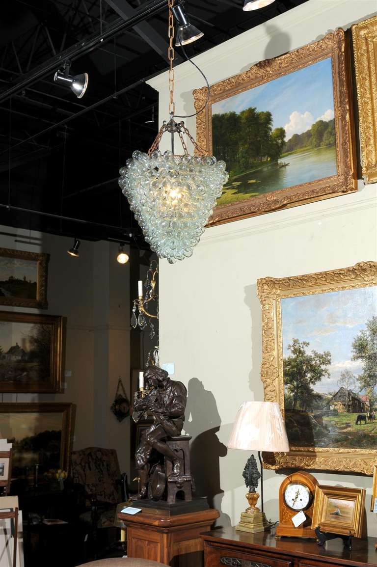 Murano Glass Pendant Chandelier In Excellent Condition In Atlanta, GA