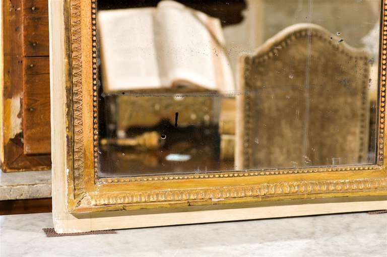 Painted Trumeau with Gilt Carved Relief and Original Glass 3