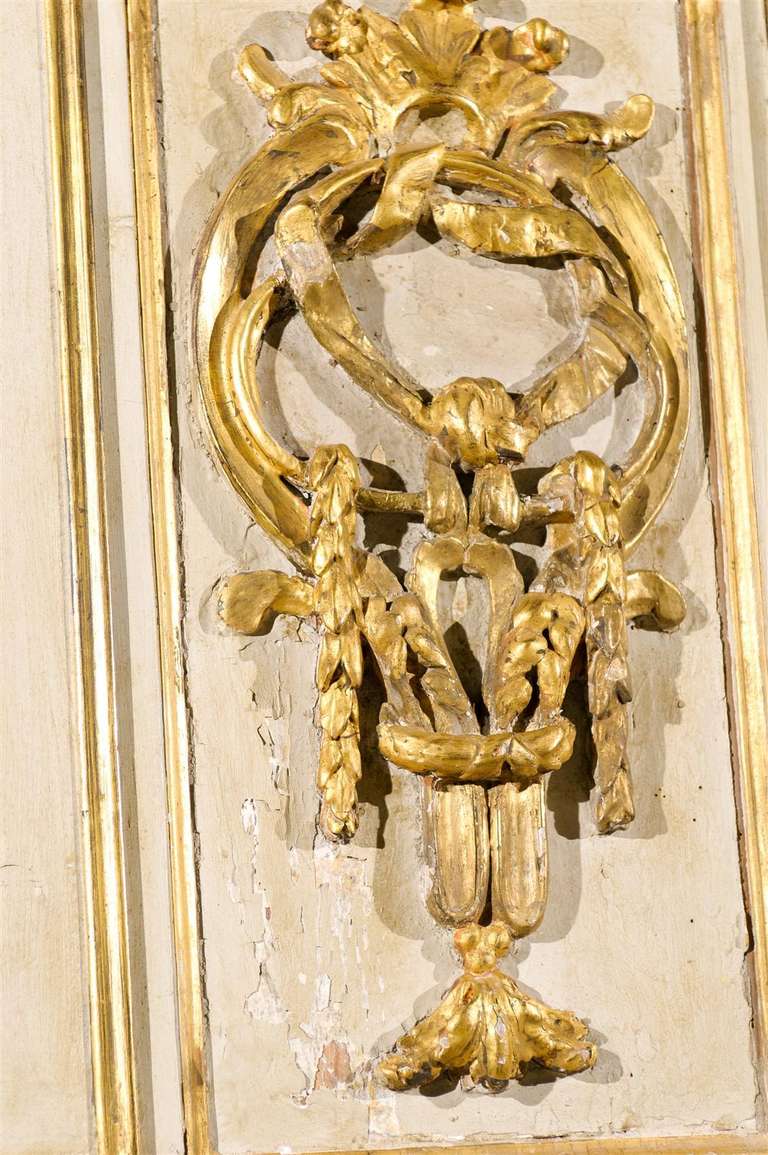 Painted Trumeau with Gilt Carved Relief and Original Glass 6