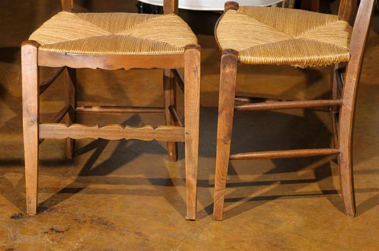 Carved Splat Side Chairs with Rush Seats 5