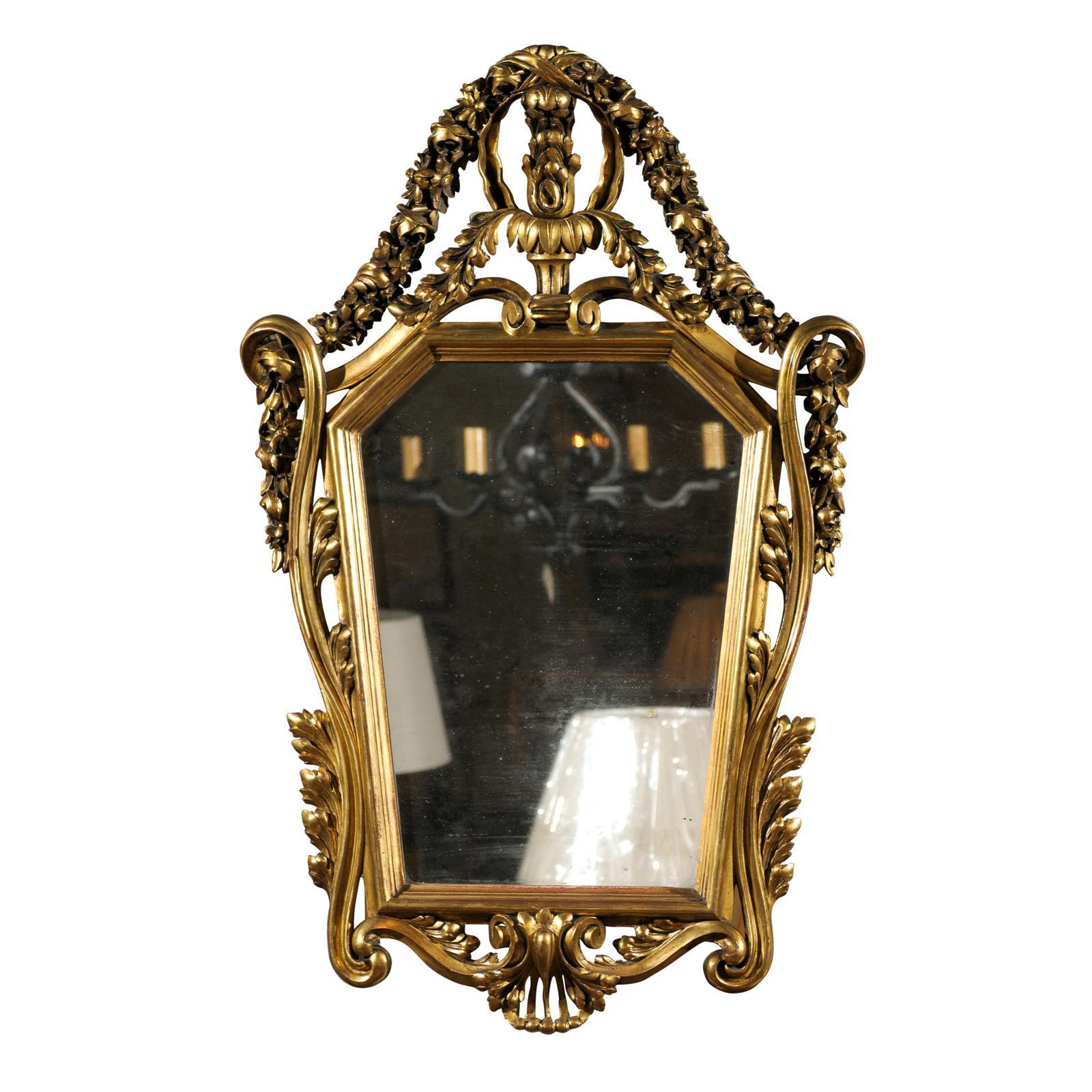 French Gilt Rococo Mirror For Sale