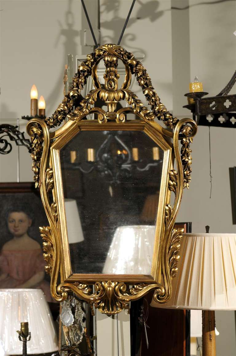 French Gilt Rococo Mirror In Excellent Condition For Sale In Atlanta, GA