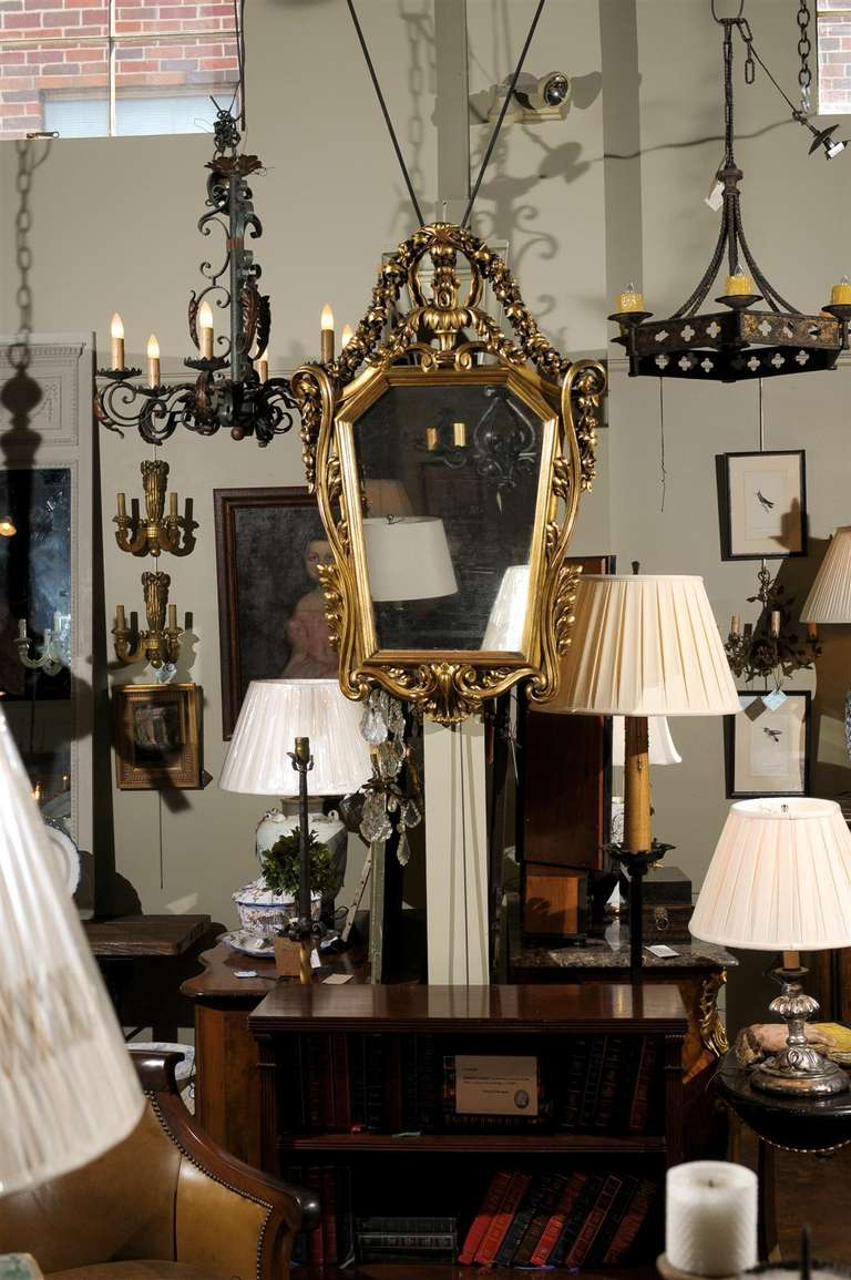 19th Century French Gilt Rococo Mirror For Sale