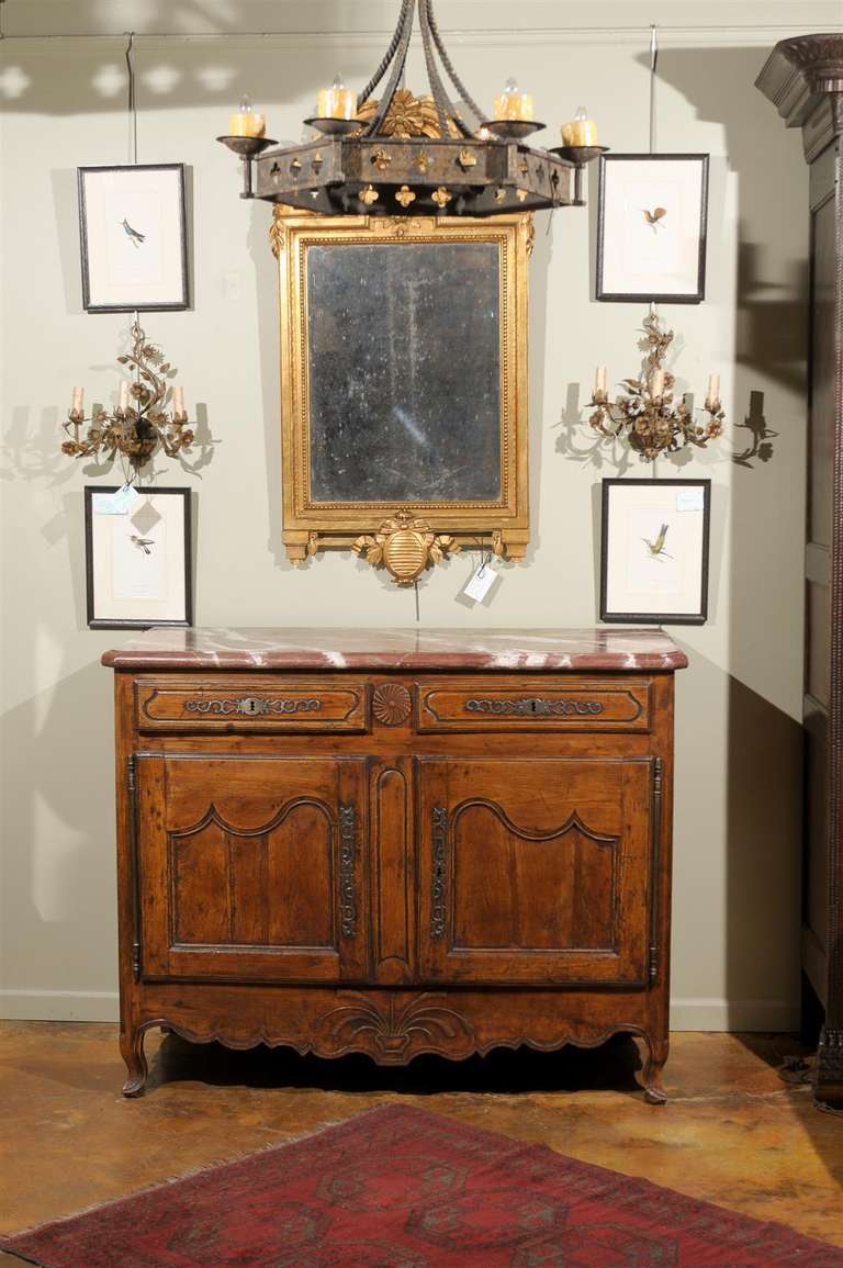 French Louis XV Provincial Fruitwood Buffet For Sale