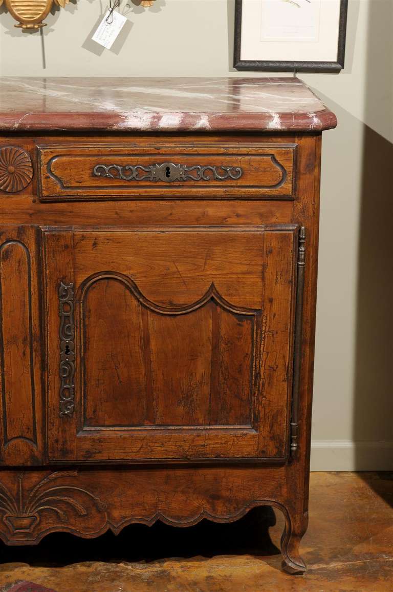 18th Century and Earlier Louis XV Provincial Fruitwood Buffet For Sale