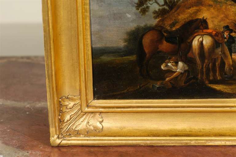 Pair of 19th Century Framed Oil on Boards by George Moreland 3
