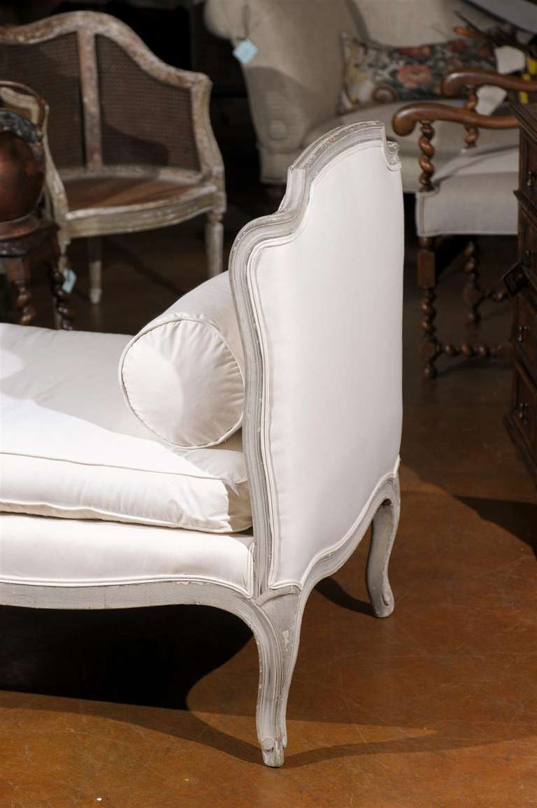 19th Century Louis XV Revival Grey Painted Daybed