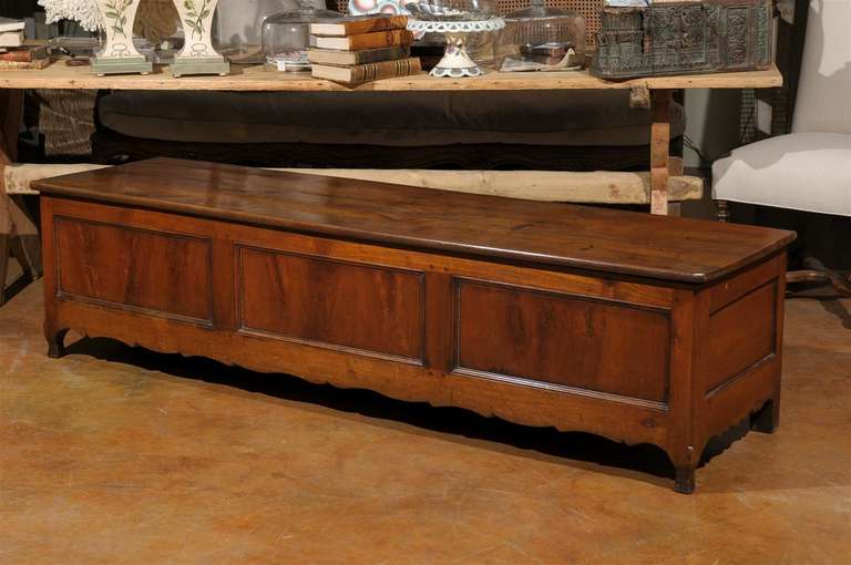 French Provincial 18th Century Fruitwood Coffer For Sale 1