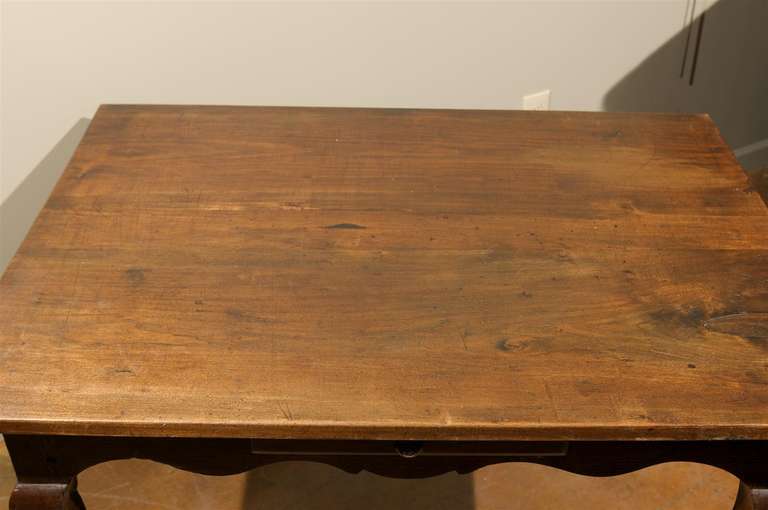 19th Century Large Walnut Table or Desk For Sale 4