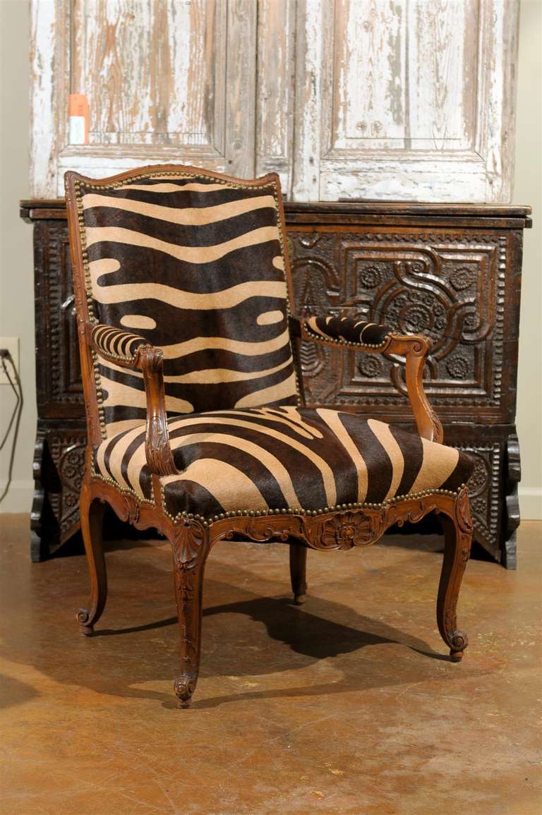 Louis XV French Zebra Chair at 1stDibs