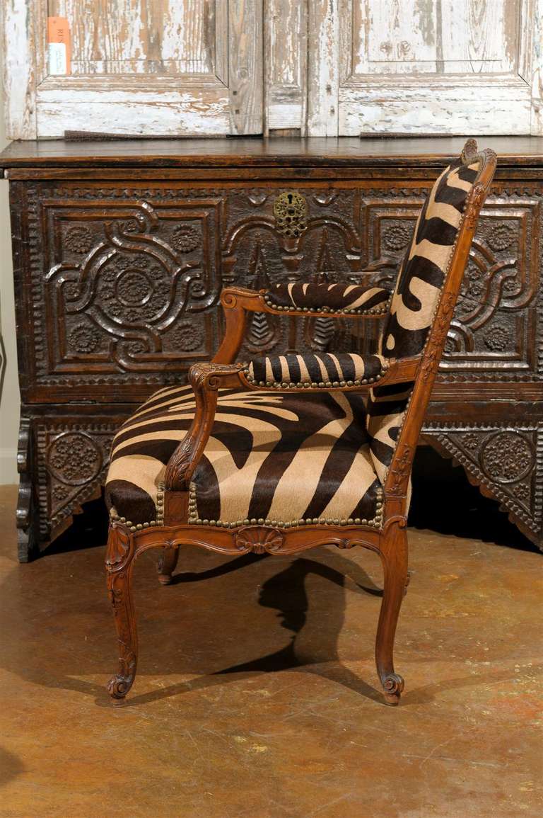Louis XV French Zebra Chair at 1stDibs