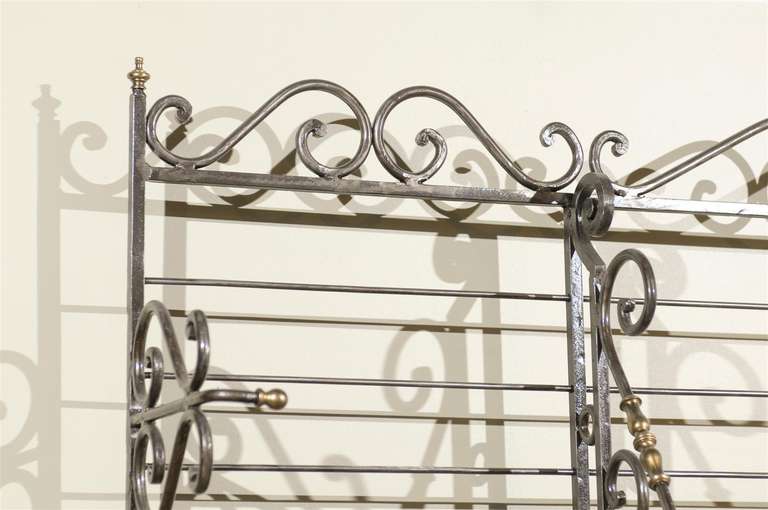 Elegant French Iron & Brass Bakers Rack 2