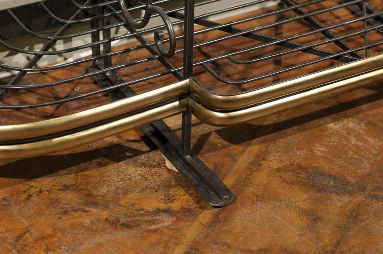 Elegant French Iron & Brass Bakers Rack 3