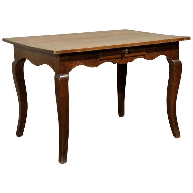 19th Century Large Walnut Table or Desk For Sale at 1stdibs