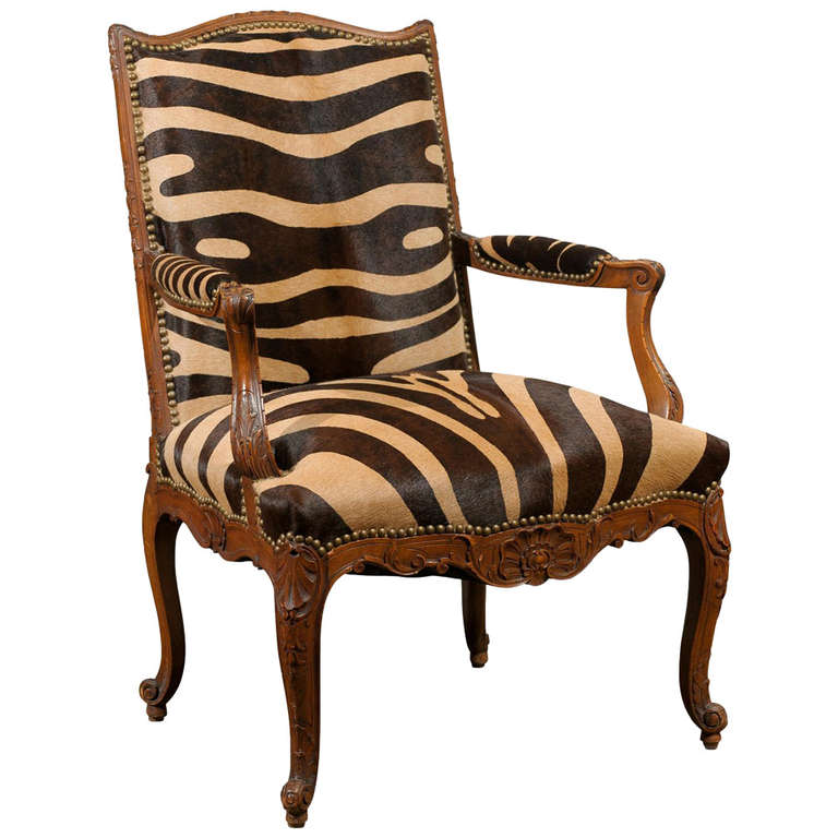 Louis XV French Zebra Chair at 1stDibs