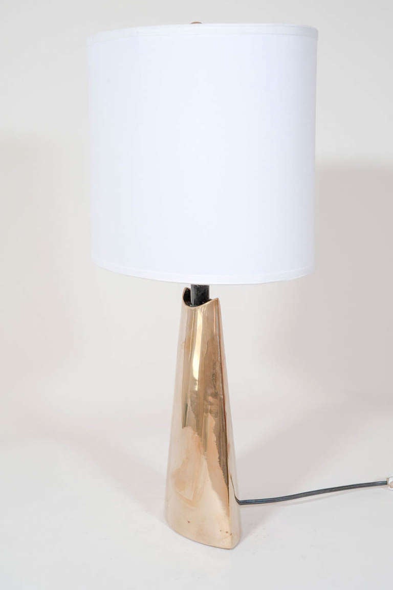 Mid-Century Modern Brass Lamp Attributed to Chapman In Good Condition In Toronto, ON