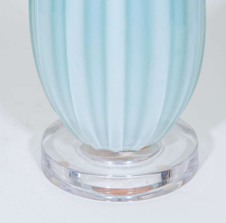 Italian Vintage Aqua Murano Lamp
