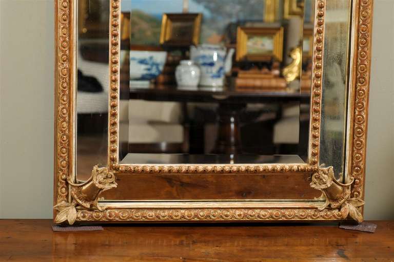 French Gilt Cushion Mirror 1