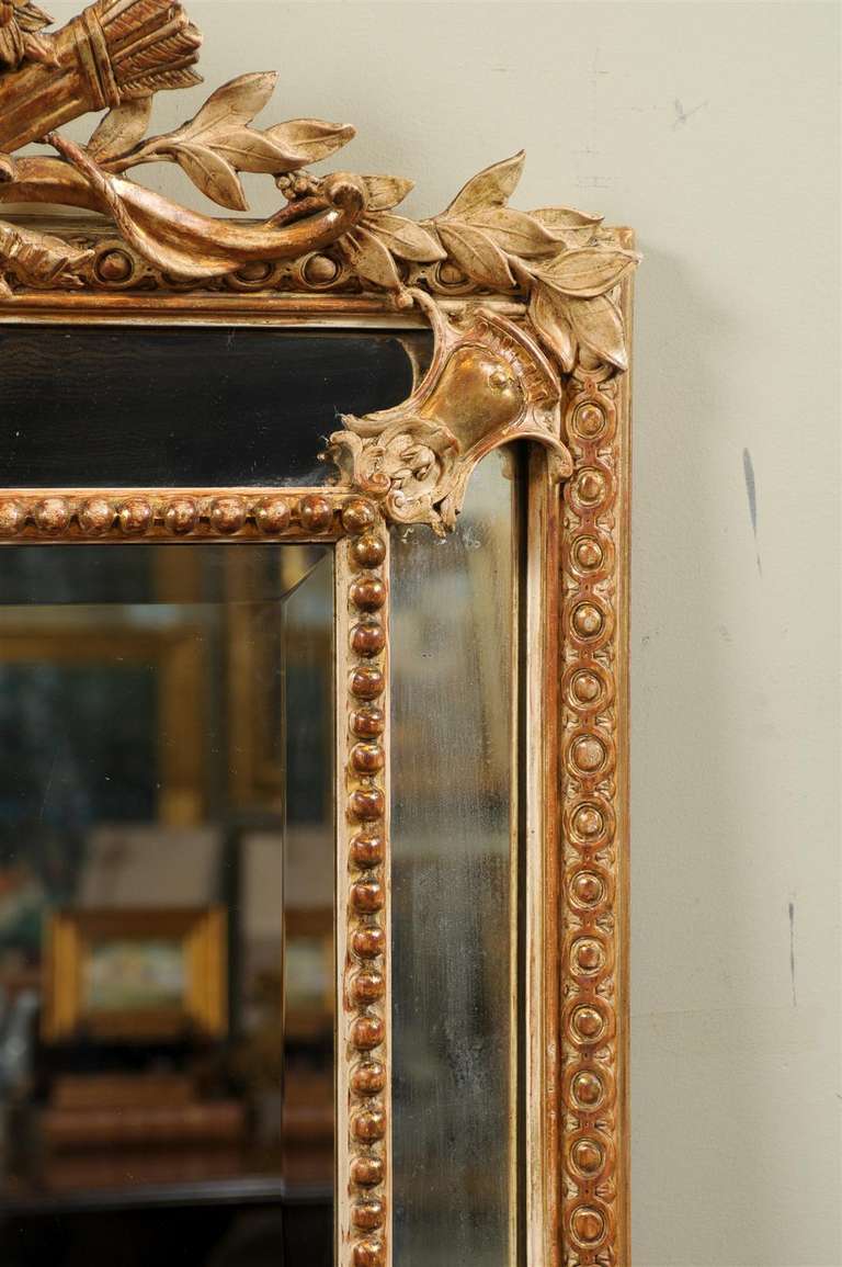 French Gilt Cushion Mirror 4