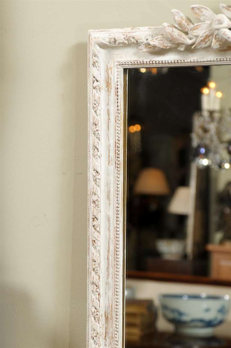 Mercury Glass Mirror with Carved Frame at 1stdibs