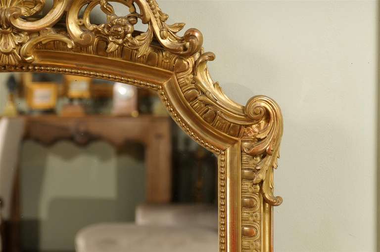 Napoleon III Giltwood Mirror with Crest 3