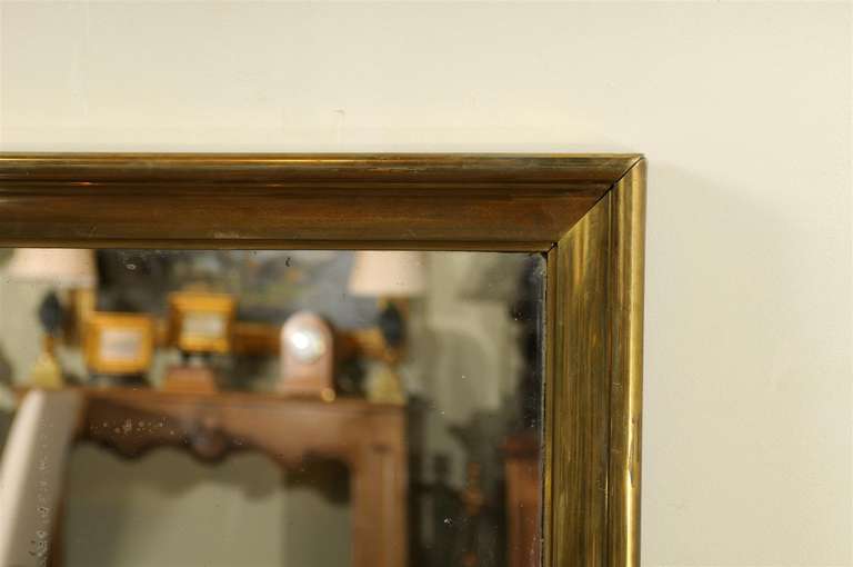 Antique Brass Framed Parisian Bistro Mirror 3