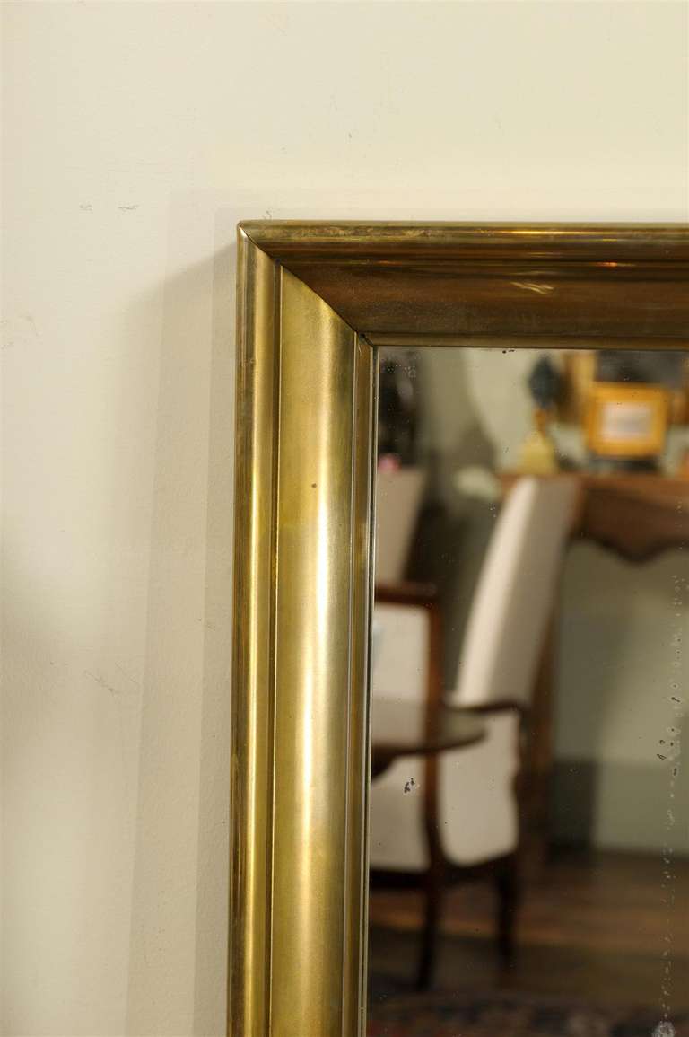 Antique Brass Framed Parisian Bistro Mirror 4