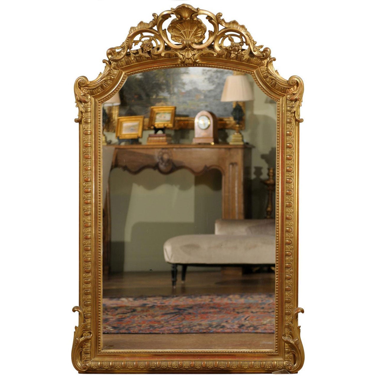 Napoleon III Giltwood Mirror with Crest