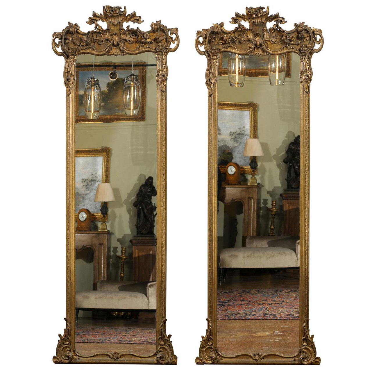 Pair of Ornate Pier Mirrors