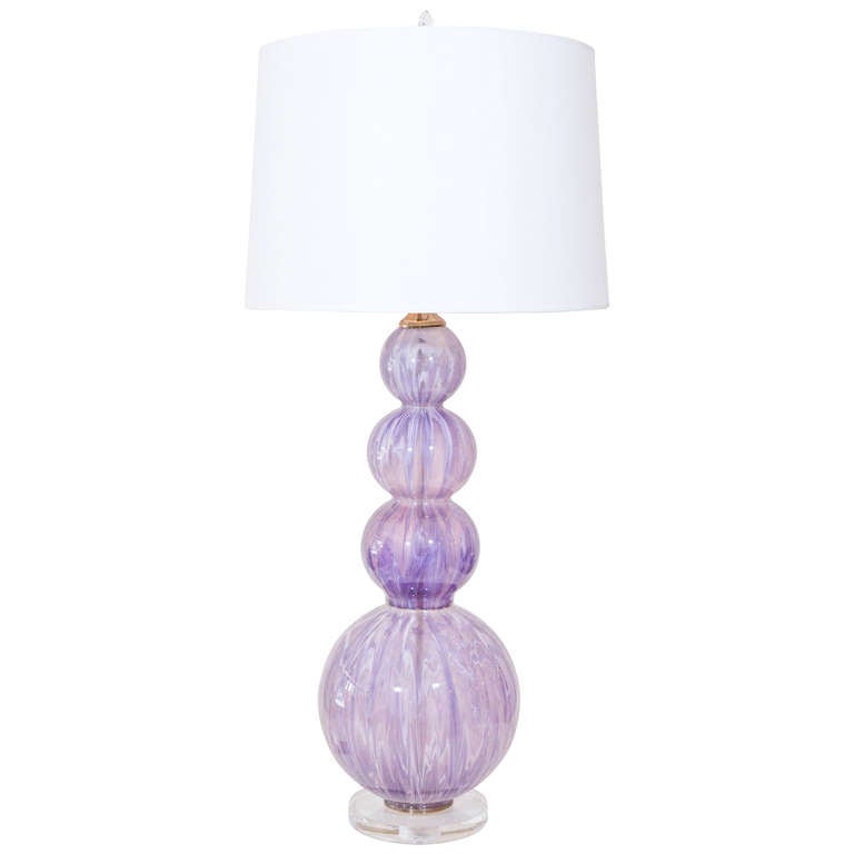 Murano Style Lavender Colored Lamp