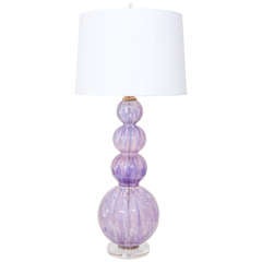 Retro Murano Style Lavender Colored Lamp