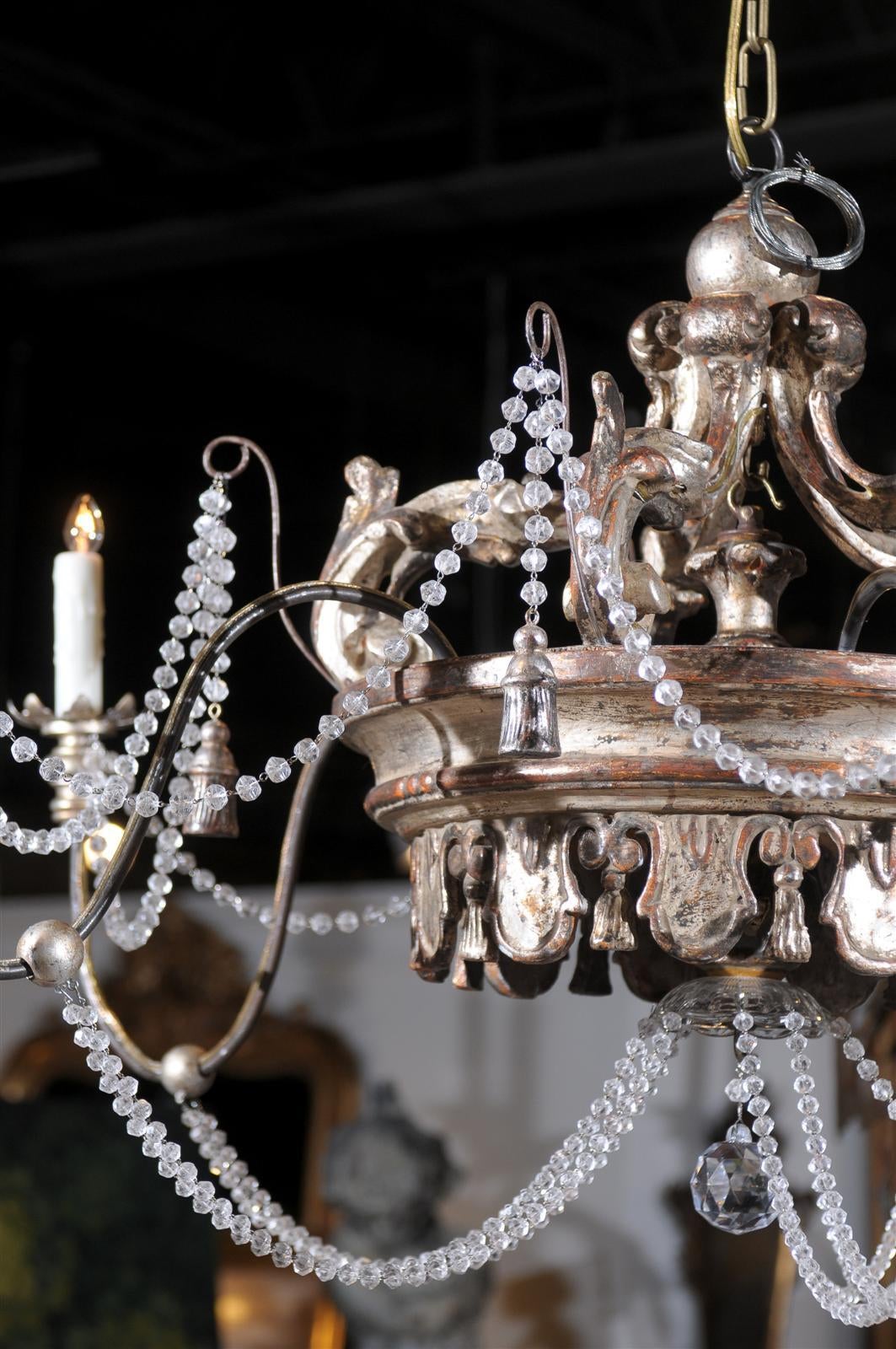 Italian Silvergilt Crown Chandelier 4